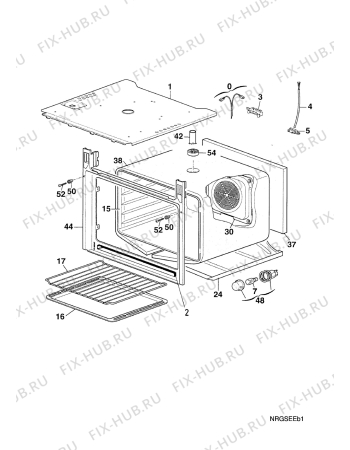 Взрыв-схема плиты (духовки) Electrolux EOB994X1   FAE M-P E - Схема узла Oven